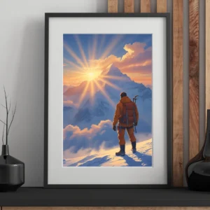 10109 montañista valiente al amanecer + 🎁 incluye participación en sorteo