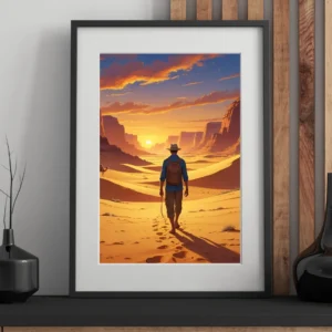 10110 viajero solitario en el desierto al atardecer+🎁 incluye participación en sorteo.